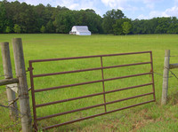 MS - White barn and gate on Natchez Trace (south of Raymond