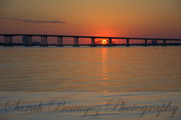 Biloxi/Ocean Springs bridge in the sunset