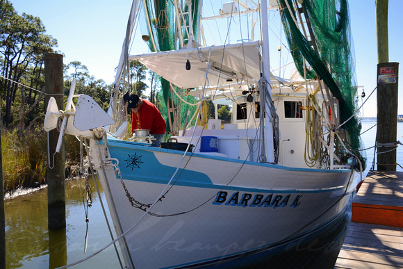 Getting the "Barbara K" ready for deep waters