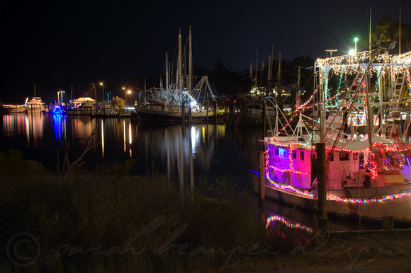 Christmas harbor lights
